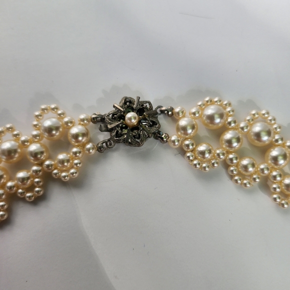 Vintage piece lace inspired faux pearl necklace Japan made ✨️ #02 - Picture 3 of 4
